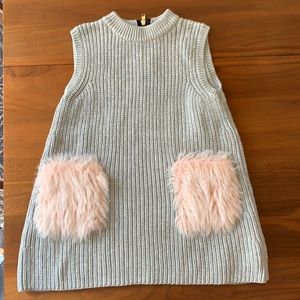 Jcrew girl winter sweater dress pink pockets 2t